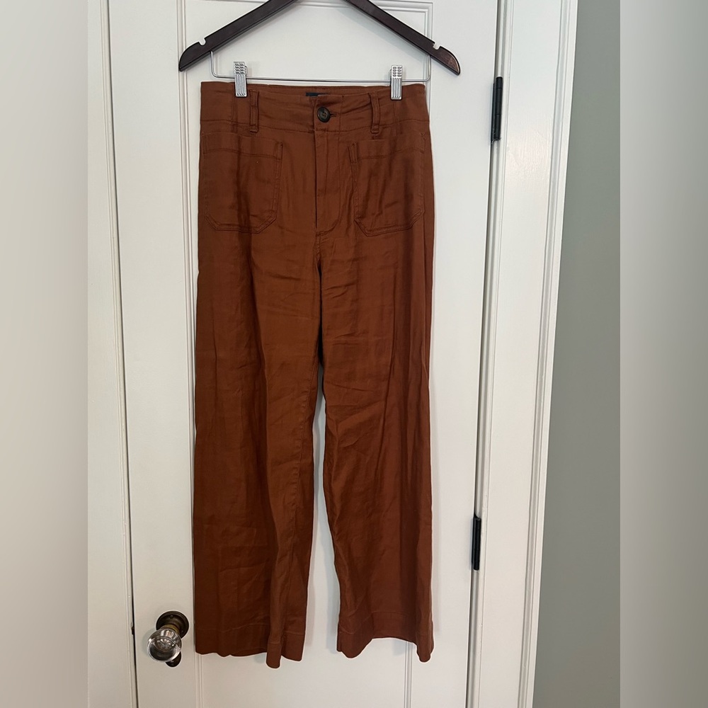 Anthropology Maeve Colette Pants in brown linen